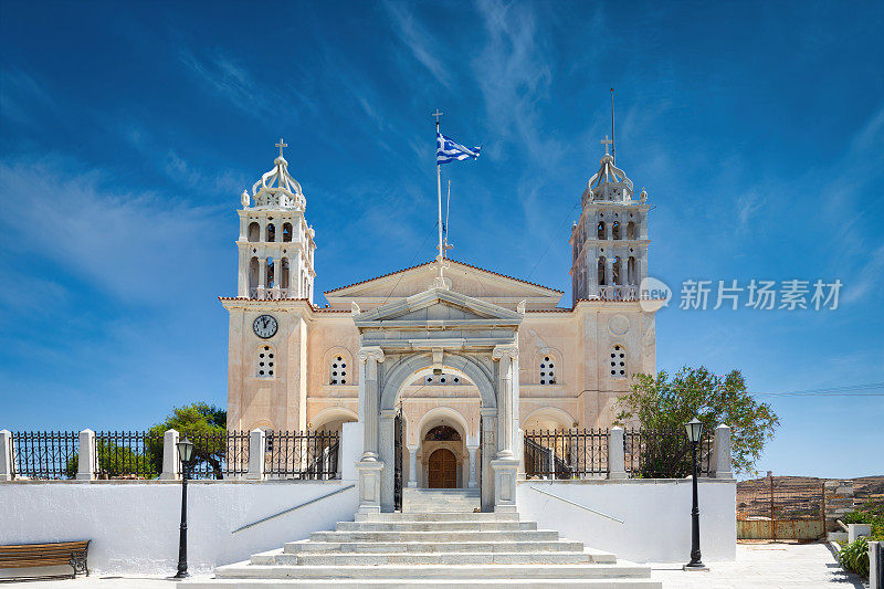Agia Triada修道院Lefkes Paros岛希腊